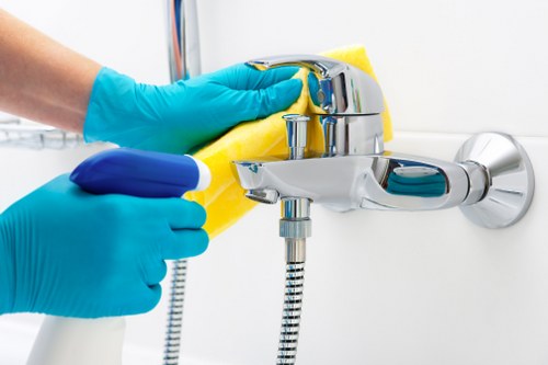 Kitchen and bathroom domestic cleaning in a Richmond flat